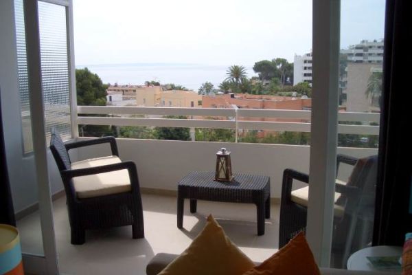 view of the sea from a balcony